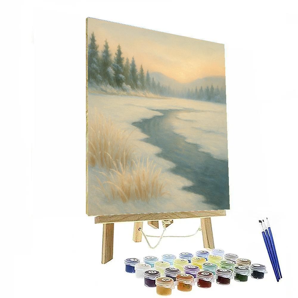 Winter Stillness With Frozen Shore Paint by numbers kits