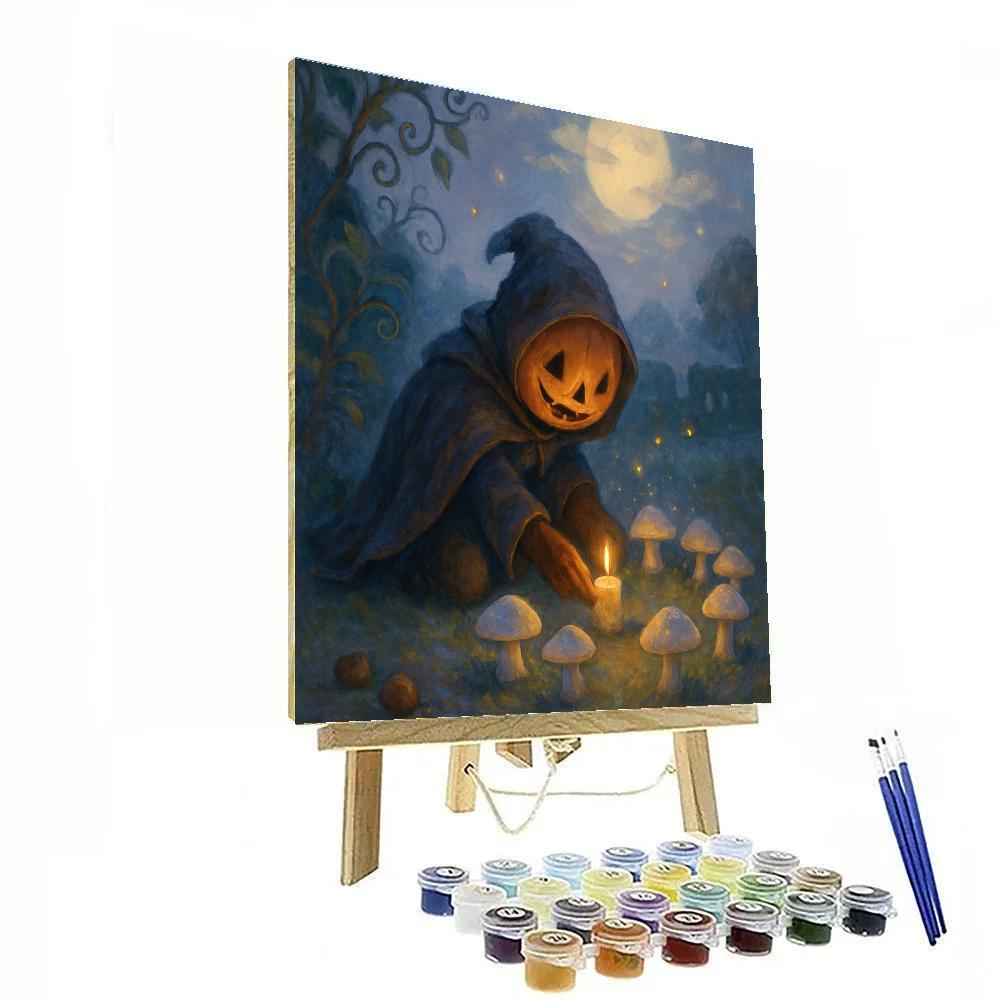 Mushroom Ring Under The Paper Moon Paint by numbers kits