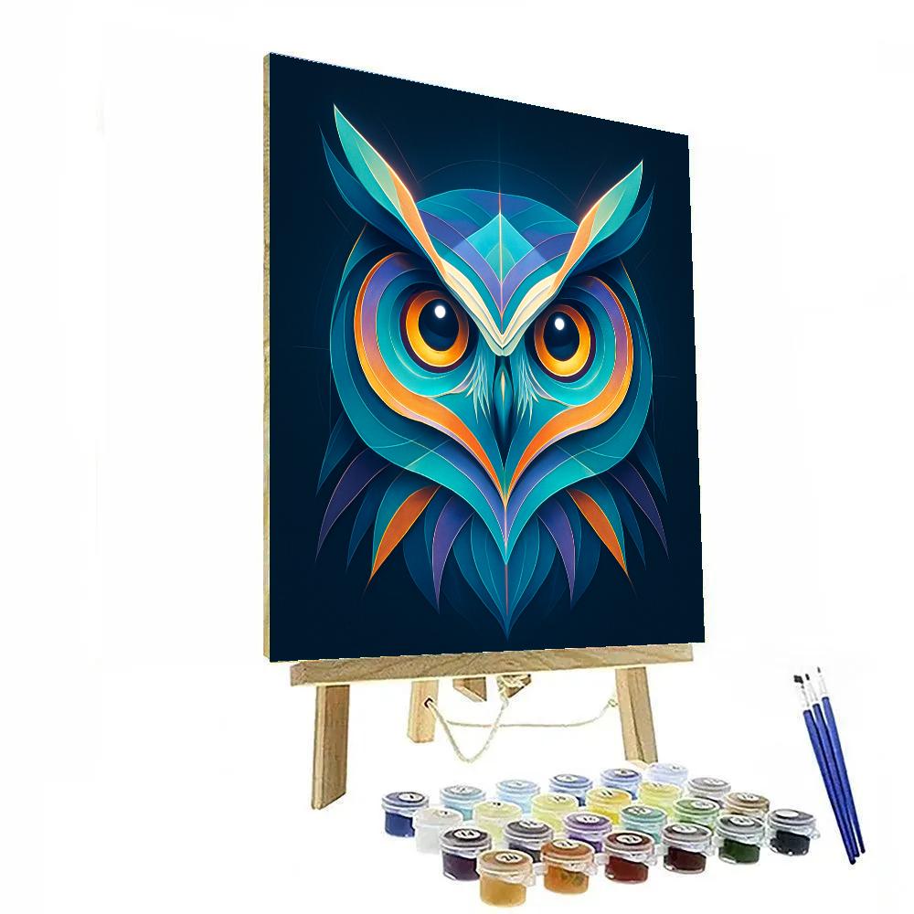 Chromatic Compass Owl paint by number