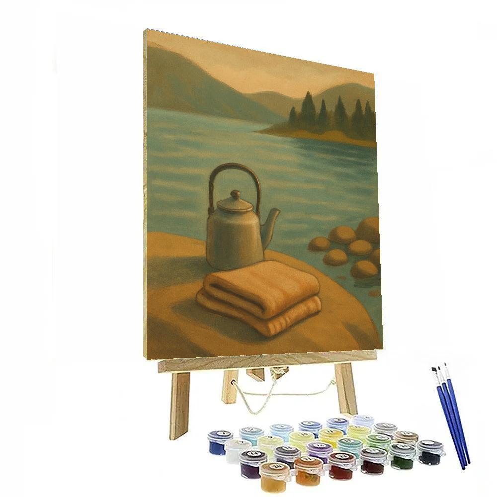 Rocky Shore Tea Kettle Calm paint by numbers