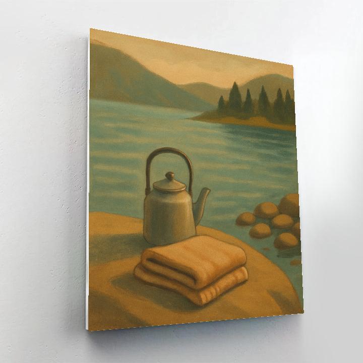 Rocky Shore Tea Kettle Calm paint by numbers