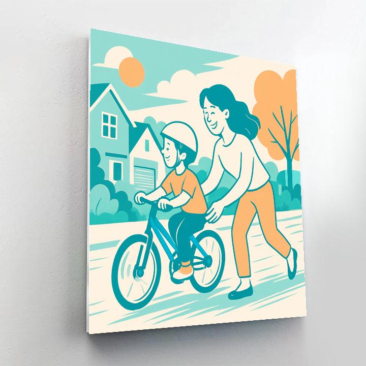 Repaired Bicycle Ride Together Painting by numbers kit