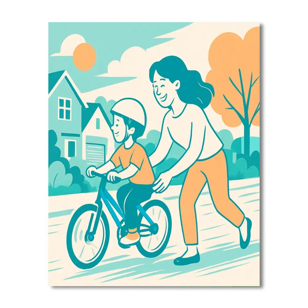 Repaired Bicycle Ride Together Painting by numbers kit