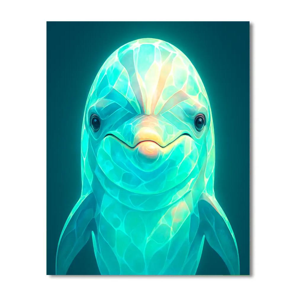 Crystal Tide Dolphin paint by number
