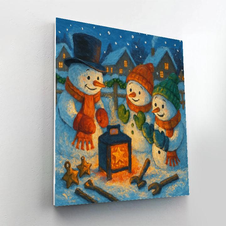 Snowman Workshop Beside A Warm Forge paint by color
