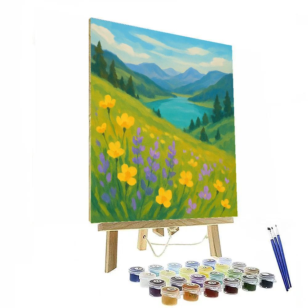 Wildflower Meadow Lake Overlook Paint by numbers kits