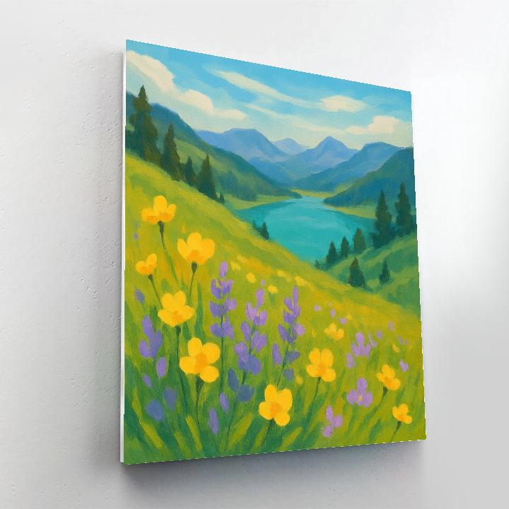 Wildflower Meadow Lake Overlook Paint by numbers kits