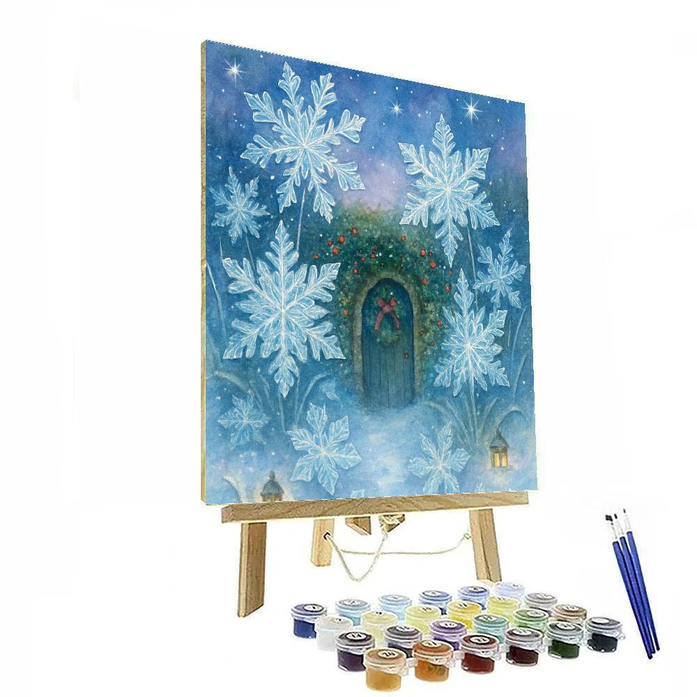 Crystal Snowflake Garden With Hidden Doorway Paint by numbers kits