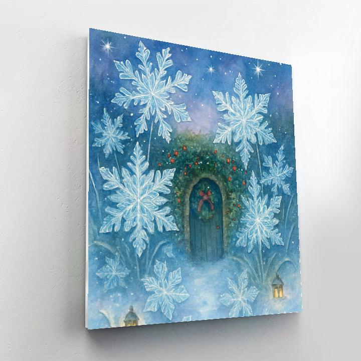 Crystal Snowflake Garden With Hidden Doorway Paint by numbers kits