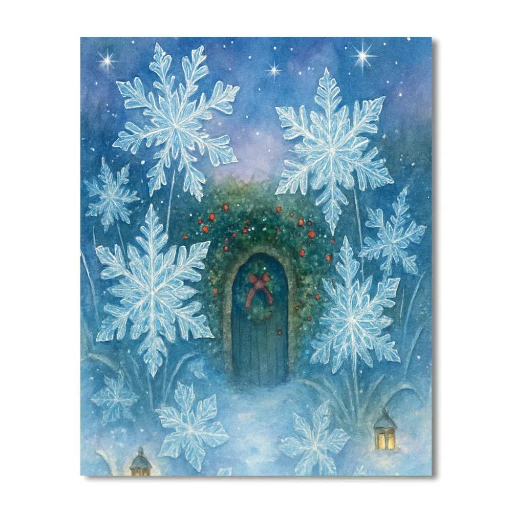 Crystal Snowflake Garden With Hidden Doorway Paint by numbers kits