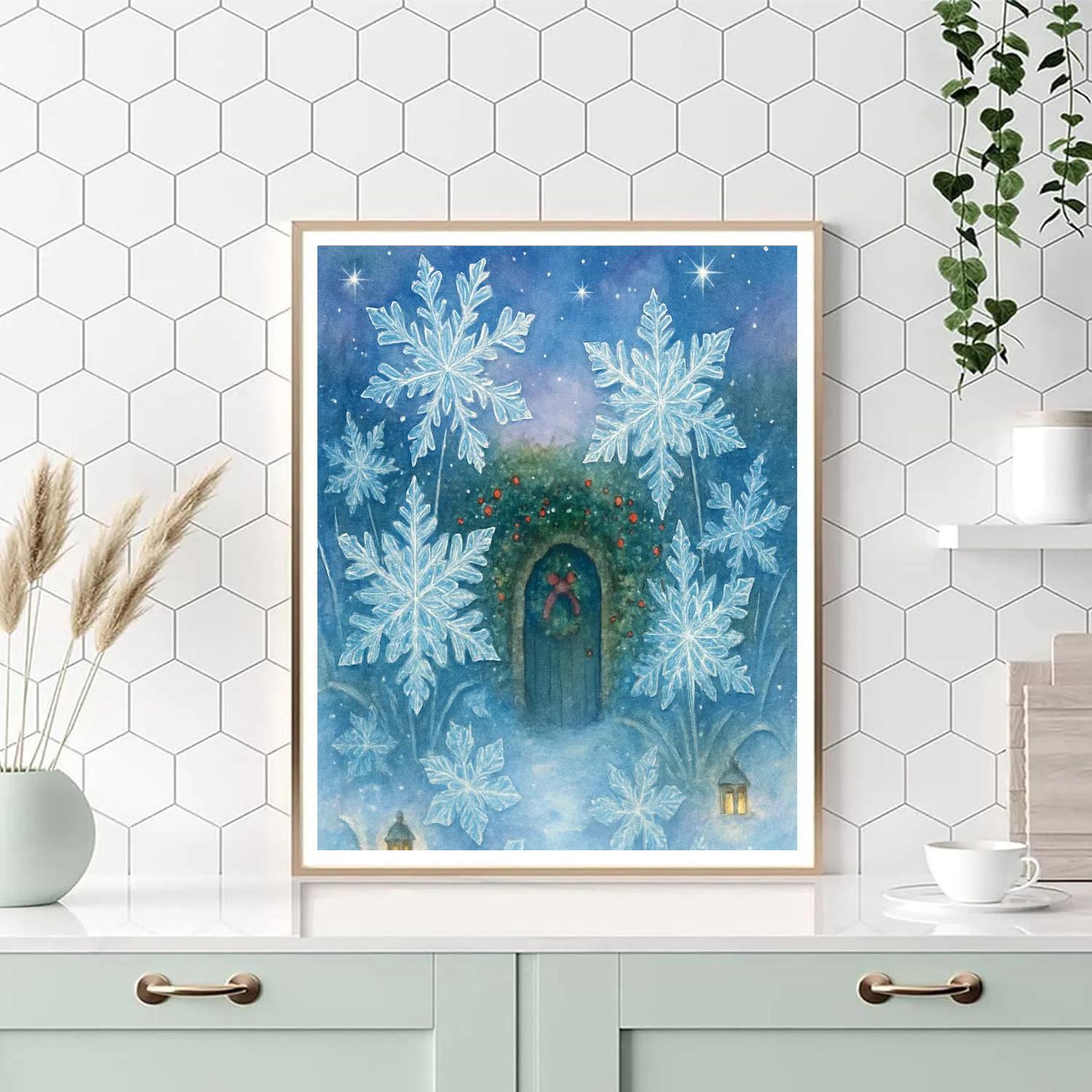 Crystal Snowflake Garden With Hidden Doorway Paint by numbers kits