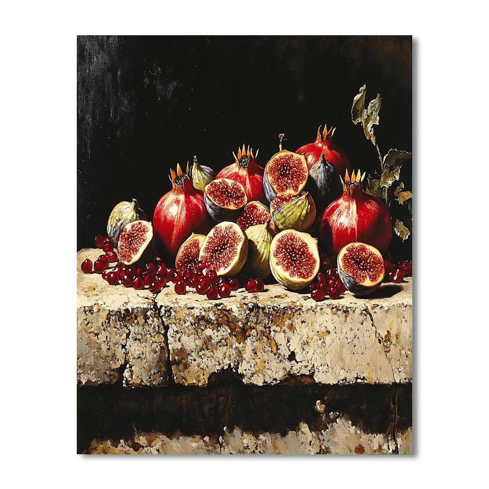 Caravaggio Inspired Eclipse Lit Pomegranate Study Paint by numbers kits