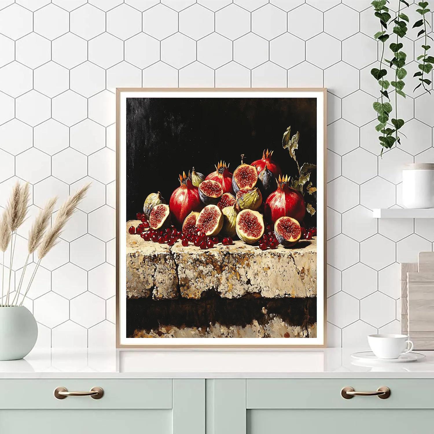 Caravaggio Inspired Eclipse Lit Pomegranate Study Paint by numbers kits