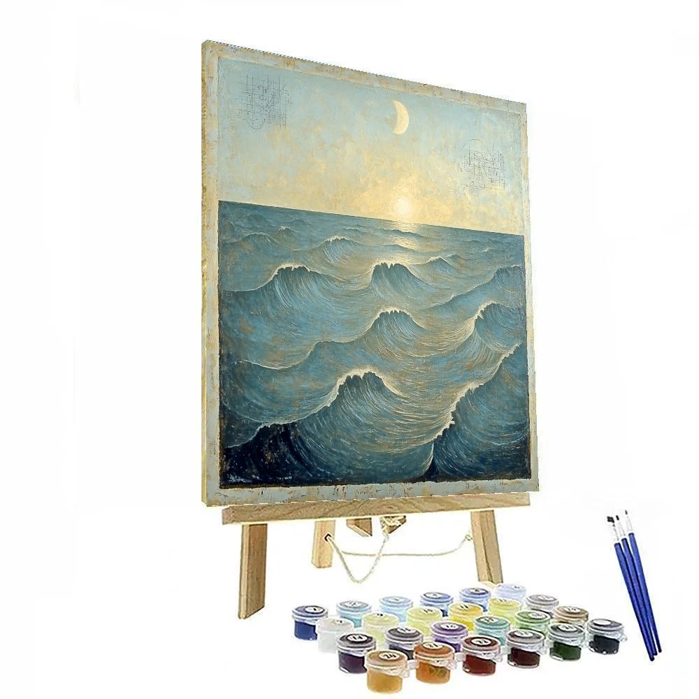 Leonardo Da Vinci Inspired Lunar Tide Patterns painting number kit