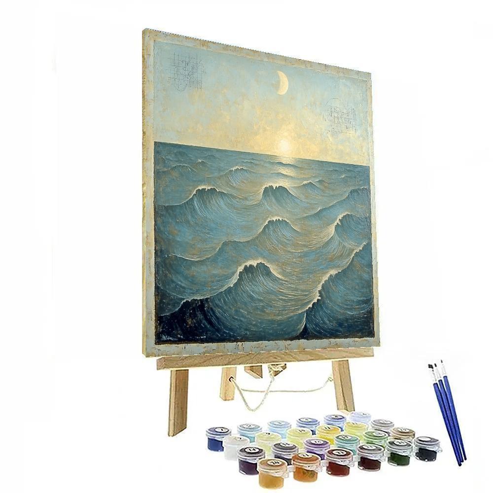 Leonardo Da Vinci Inspired Lunar Tide Patterns painting number kit