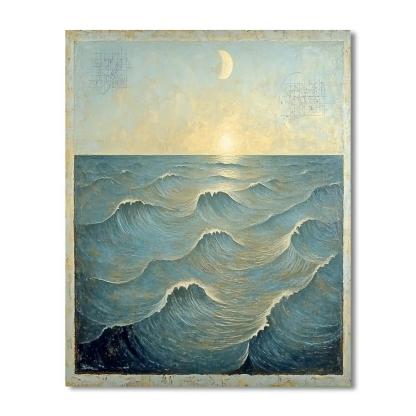 Leonardo Da Vinci Inspired Lunar Tide Patterns painting number kit