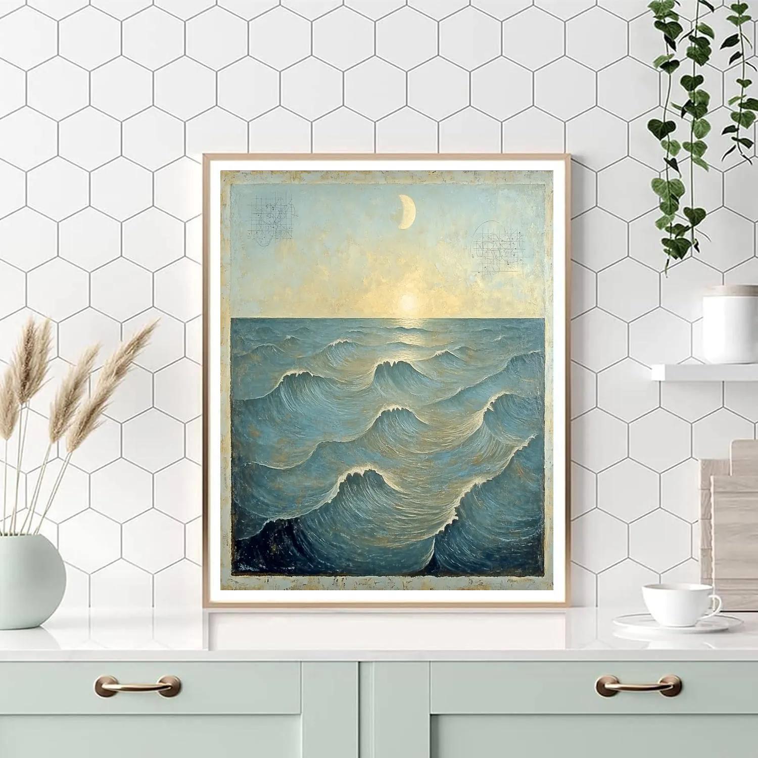 Leonardo Da Vinci Inspired Lunar Tide Patterns painting number kit