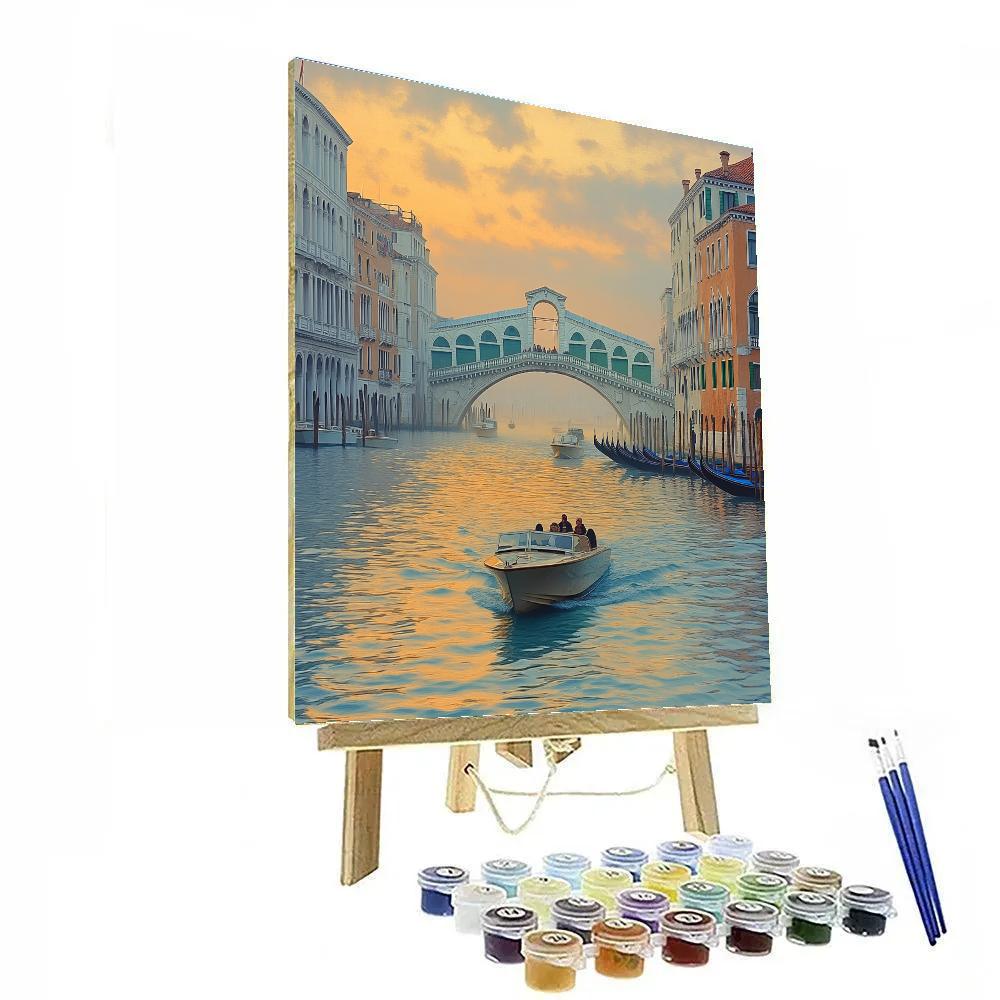 Grand Canal And Rialto View In Morning Haze Venice Italy paint by numbers