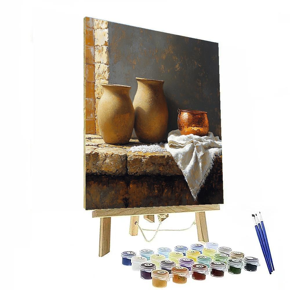 Diego Velázquez Inspired Silvery Bodegon Of Earthenware And Copper Glow Paint by numbers art