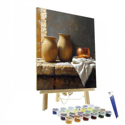 Diego Velázquez Inspired Silvery Bodegon Of Earthenware And Copper Glow Paint by numbers art