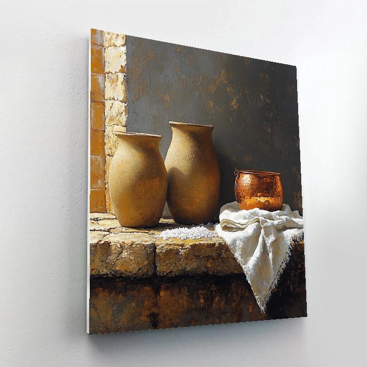 Diego Velázquez Inspired Silvery Bodegon Of Earthenware And Copper Glow Paint by numbers art