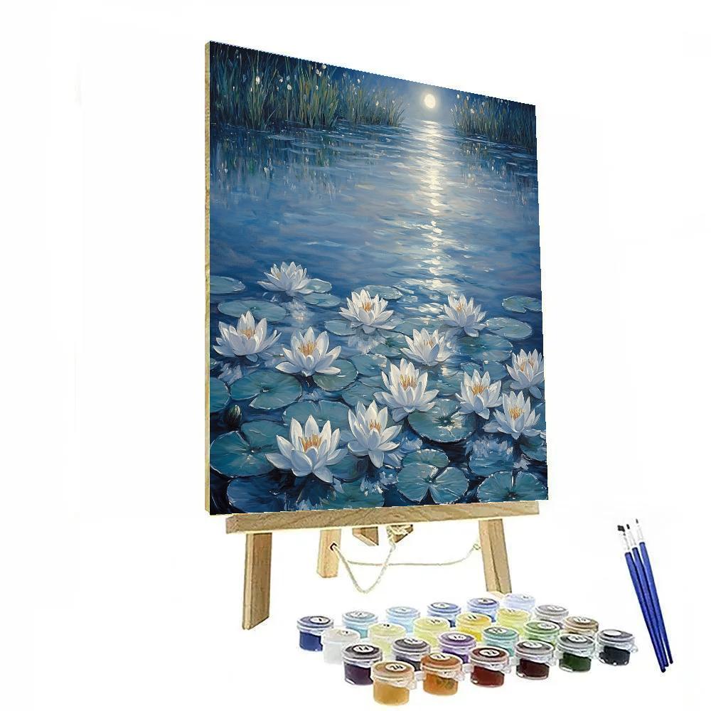 Claude Monet Inspired Water Lilies Under Moonlight Paint by numbers art