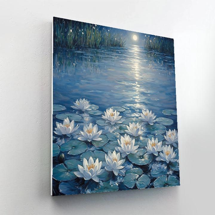 Claude Monet Inspired Water Lilies Under Moonlight Paint by numbers art