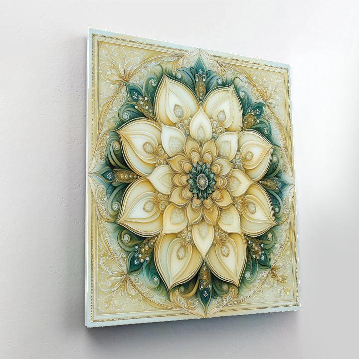 Alphonse Mucha Inspired Nebula Botanica Mandala paint by color