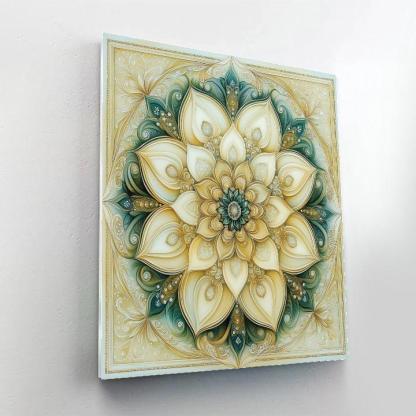 Alphonse Mucha Inspired Nebula Botanica Mandala paint by color