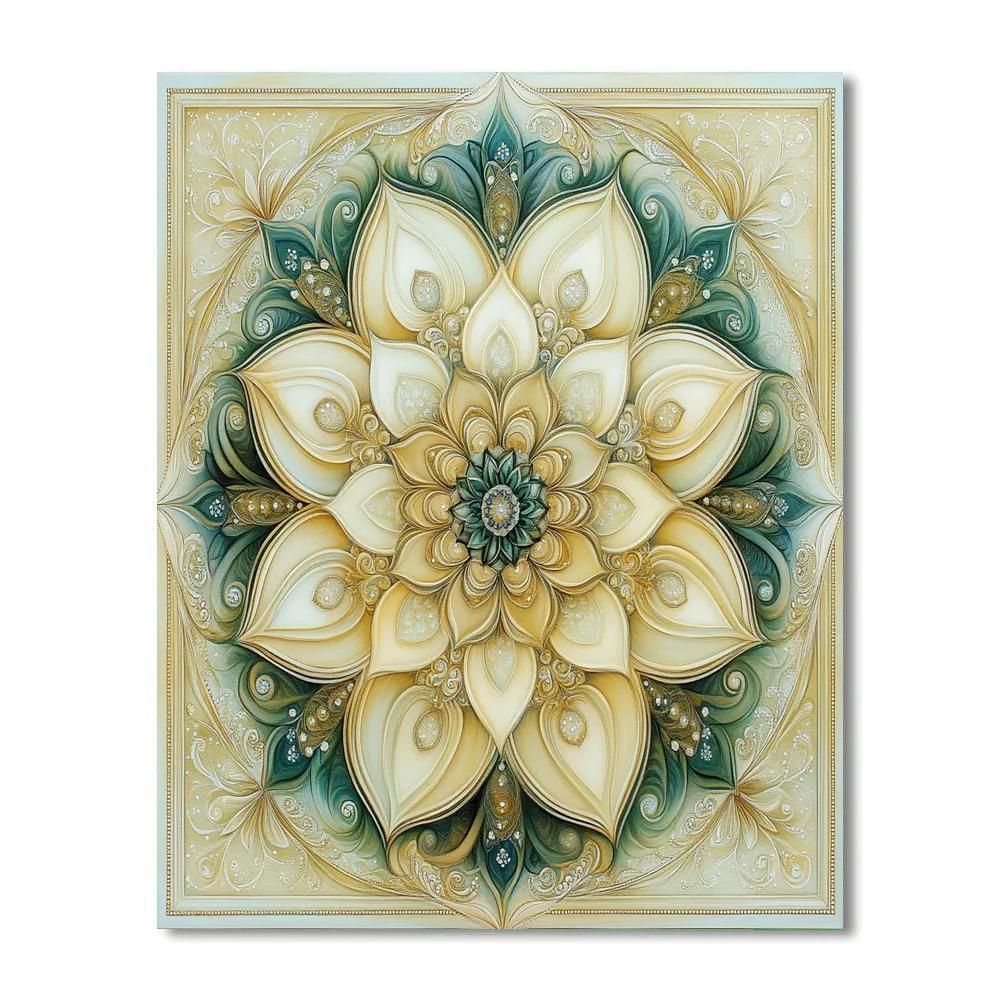 Alphonse Mucha Inspired Nebula Botanica Mandala paint by color