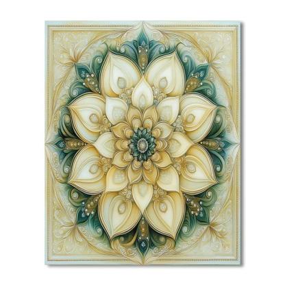 Alphonse Mucha Inspired Nebula Botanica Mandala paint by color