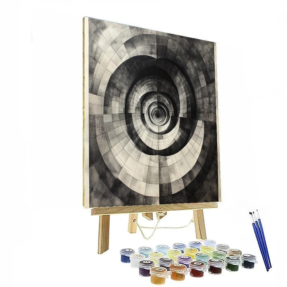 M.C. Escher Inspired Paradox Of Infinite Lattices paint by color