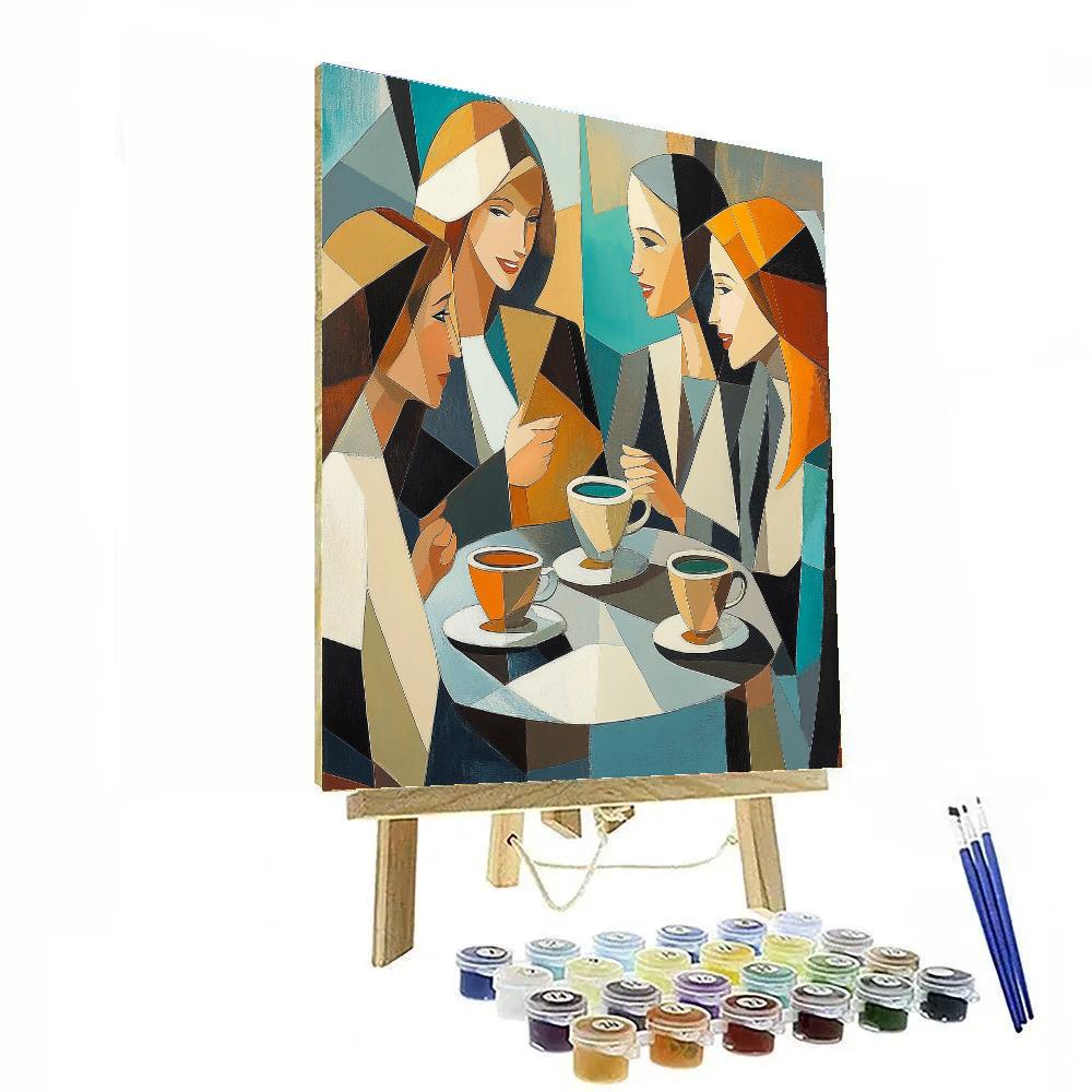 Pablo Picasso Inspired Abstract Cafe Friends painting number kit