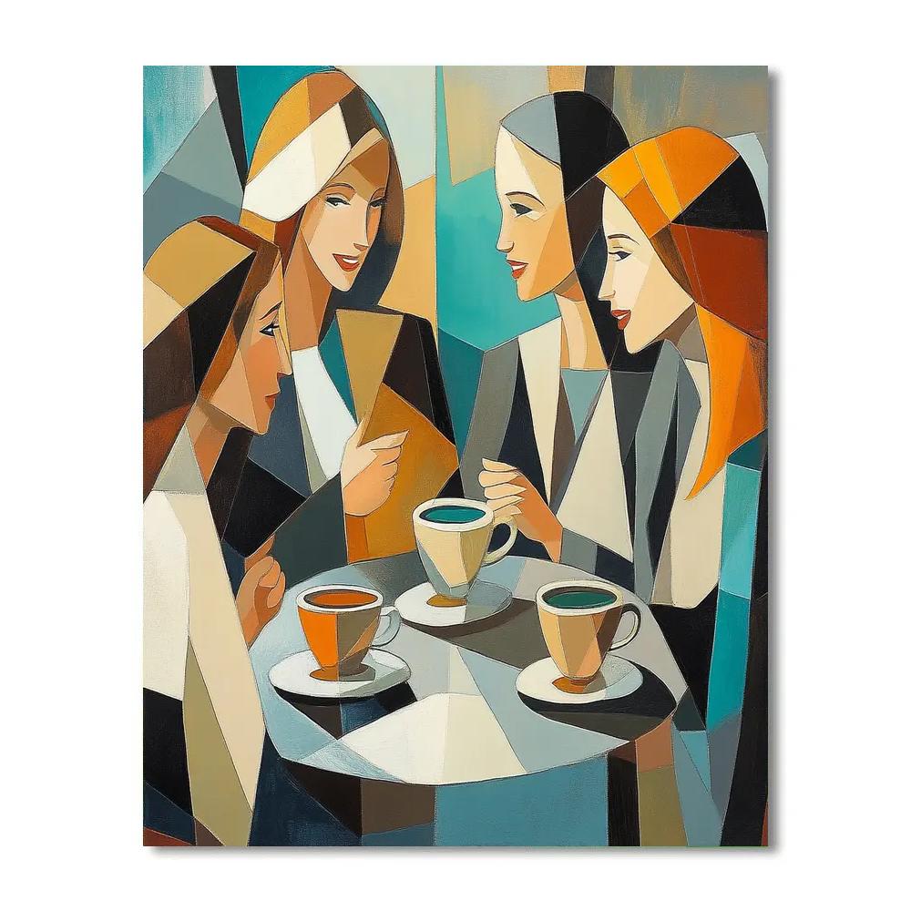 Pablo Picasso Inspired Abstract Cafe Friends painting number kit