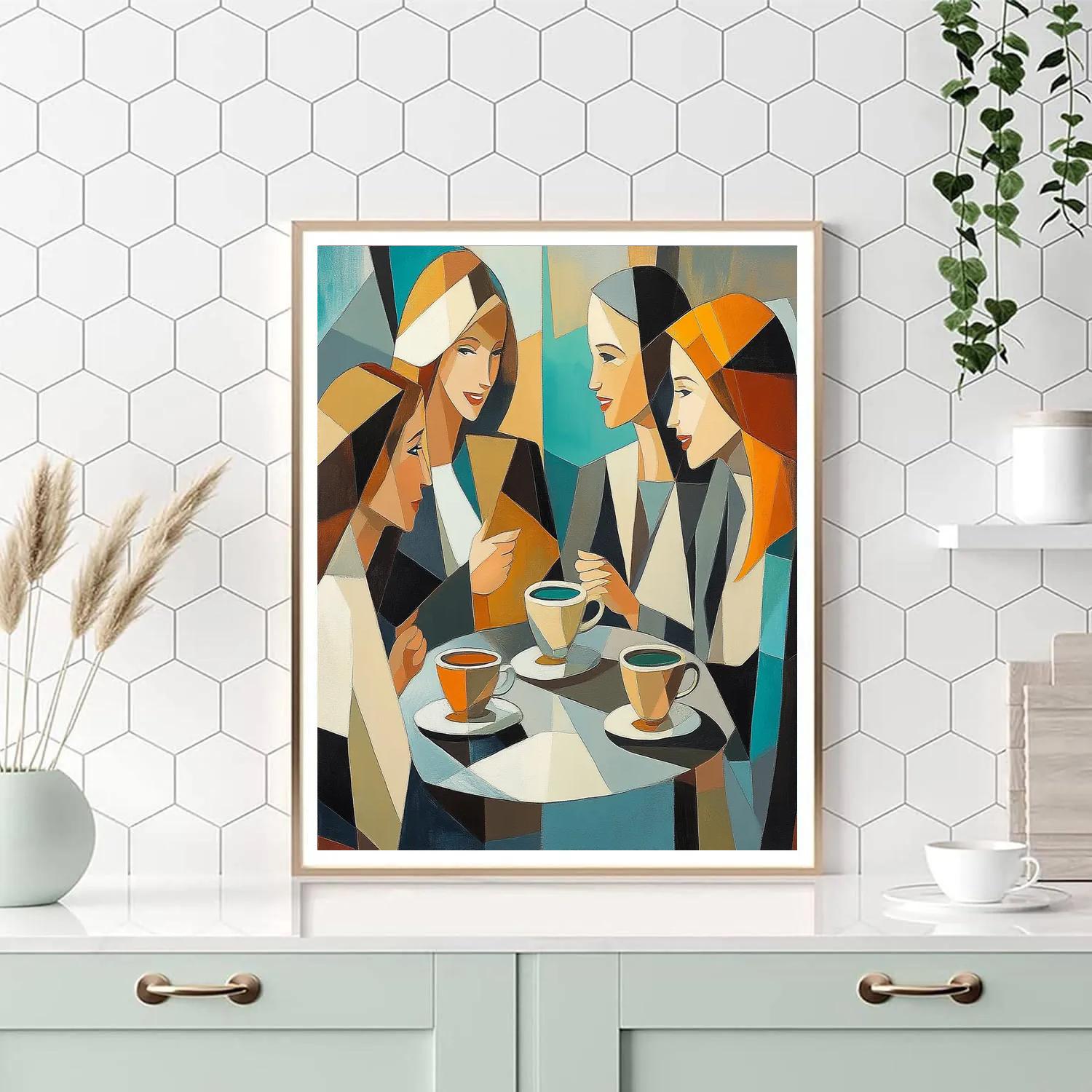 Pablo Picasso Inspired Abstract Cafe Friends painting number kit