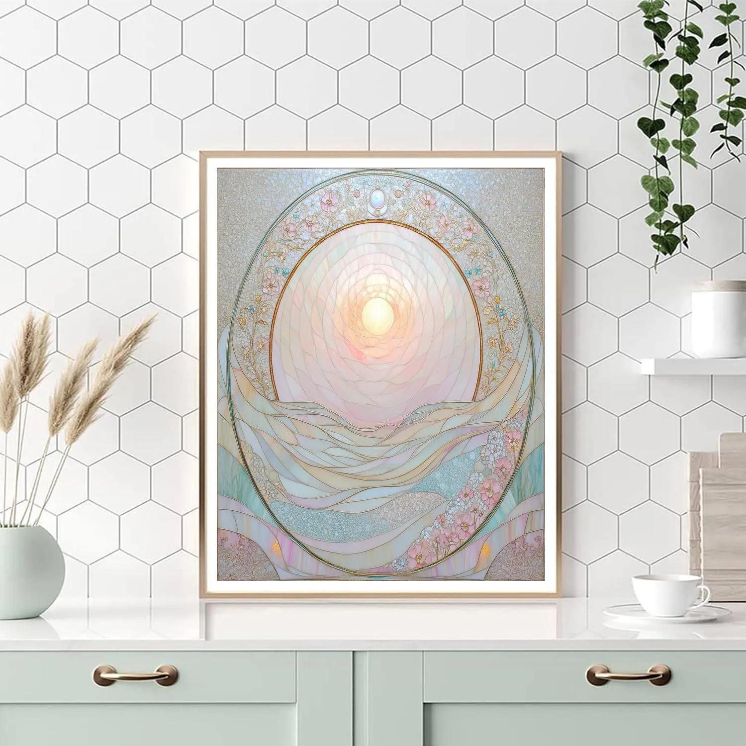 Alphonse Mucha Inspired The Quiet Geometry Of Dawn Number painting