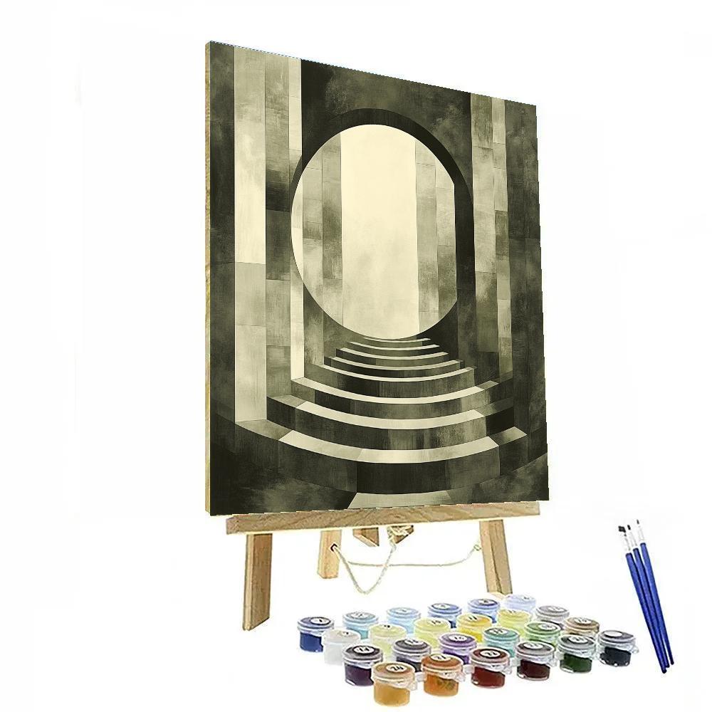 M.C. Escher Inspired Tessellated Event Horizon Dream paint by color