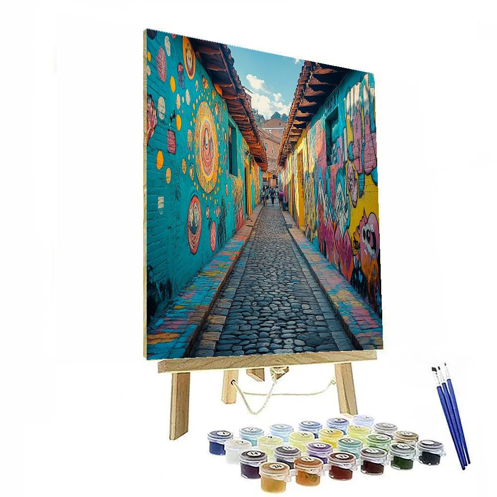 Hidden Alley Murals In La Candelaria Bogota Colombia Number painting