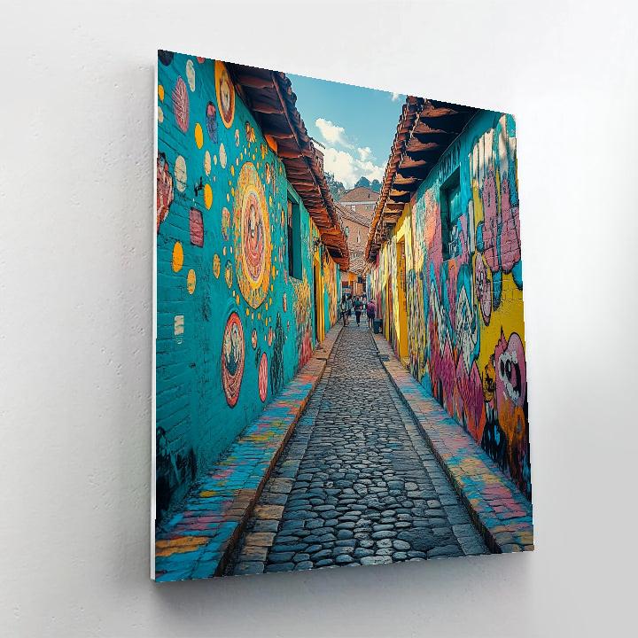 Hidden Alley Murals In La Candelaria Bogota Colombia Number painting