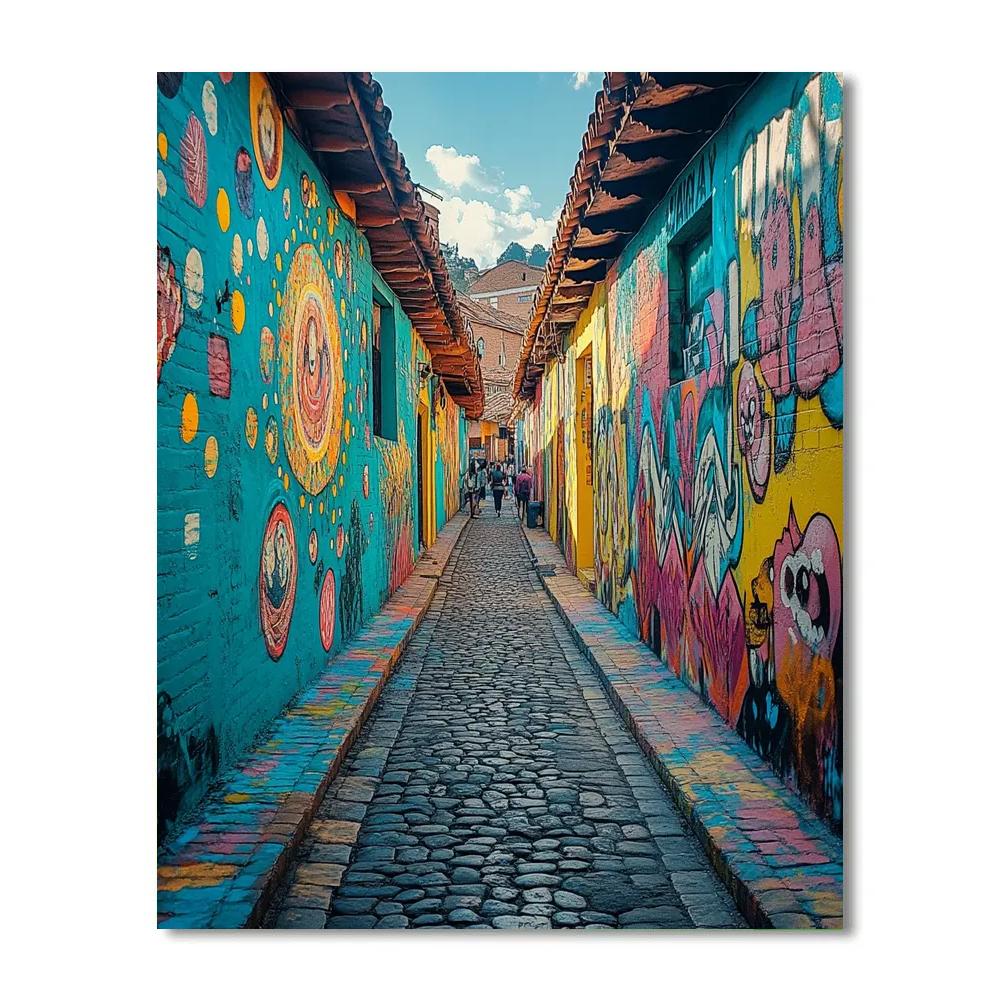 Hidden Alley Murals In La Candelaria Bogota Colombia Number painting