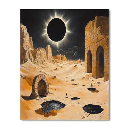 Salvador Dali Inspired Desert Eclipse DIY paint by numbers