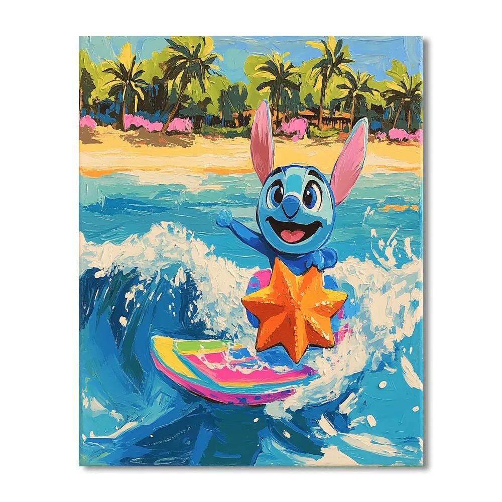 Stitch Tropical Starfruit Surf Day Paint by numbers kits