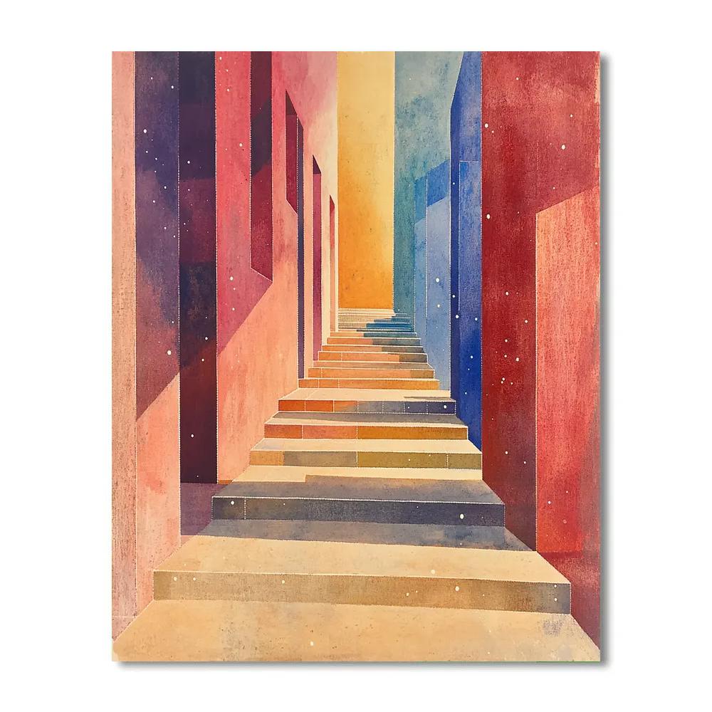Paul Klee Inspired Chromatic Tectonics Of Quiet Dawn Number painting