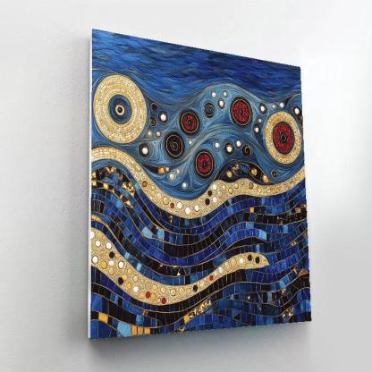 Gustav Klimt Inspired Ornamental Tidal Lapis Mosaic Number painting