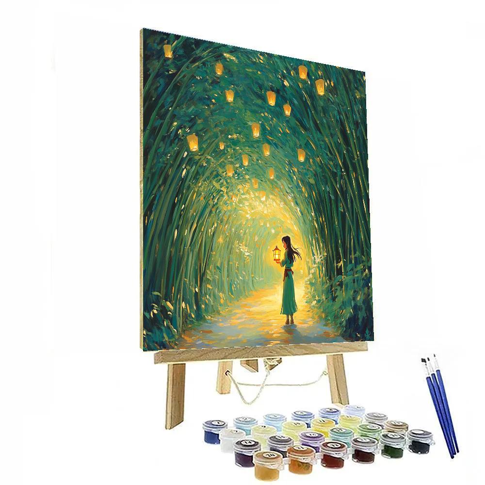 Mulan Lantern Trail Through Bamboo Paint by numbers kits