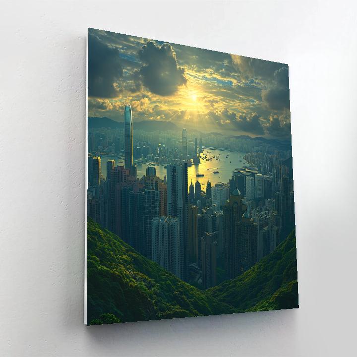 Peak Tram Viewpoint Over The Skyscrapers Hong Kong China Paint by numbers art