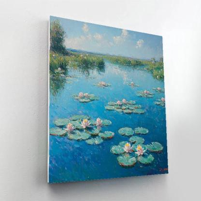 Claude Monet Inspired Waterlily Lagoon Under Opaline Overcast Numbered painting kits