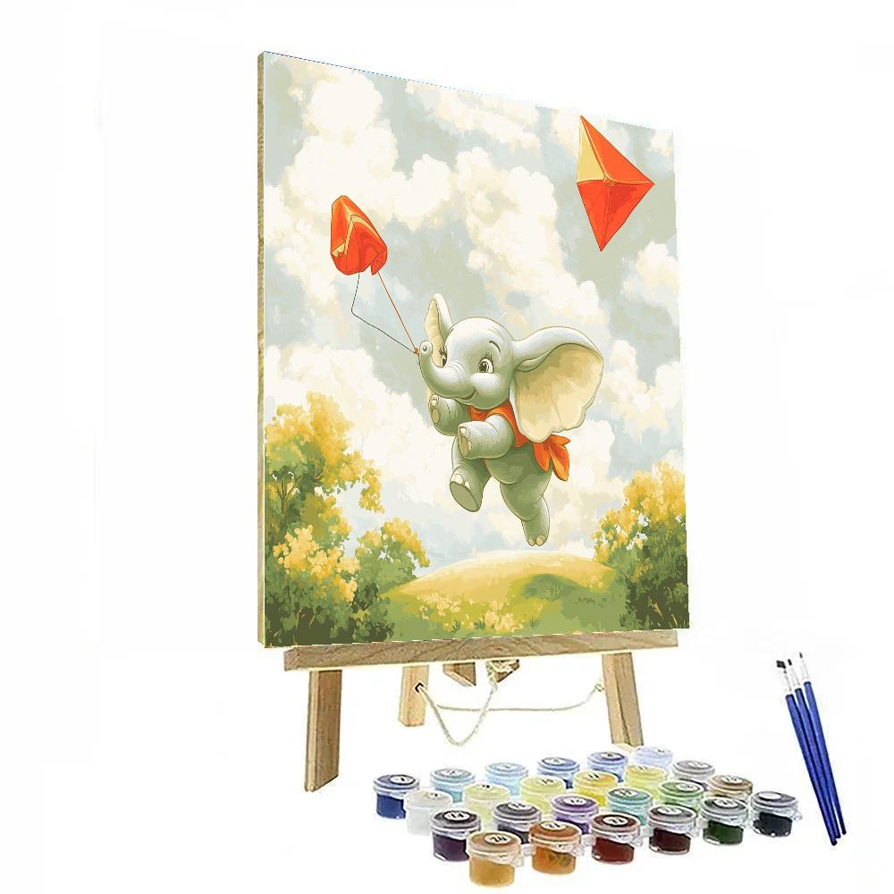 Dumbo Cloud Kite Race Number painting