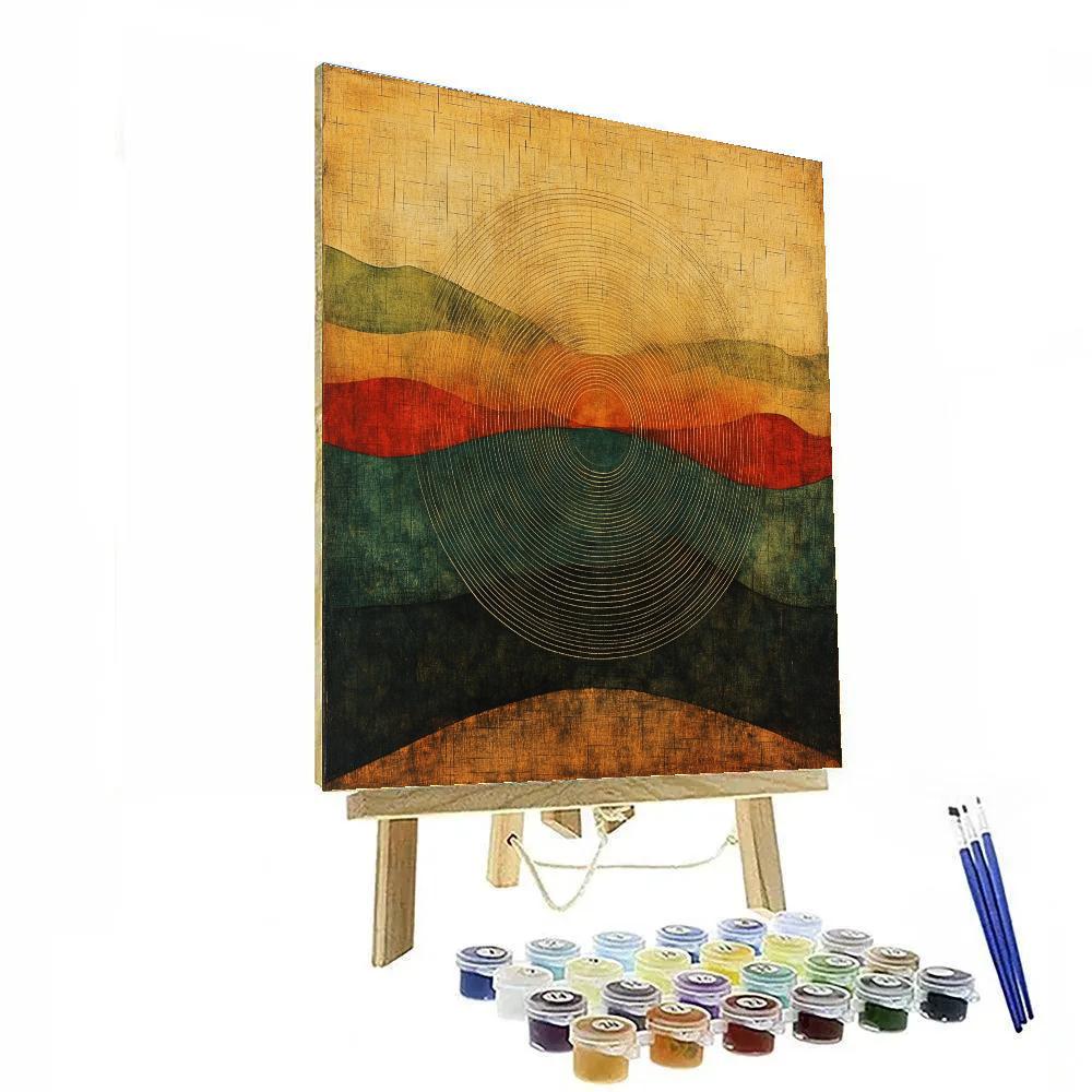 Nandalal Bose Inspired Monsoon Raga Spiral paint by color