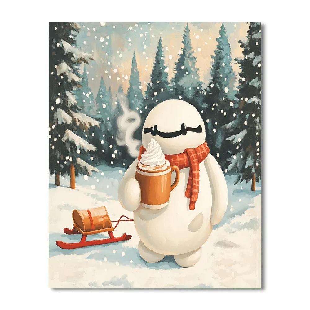 Baymax Snowy Hot Cocoa Helper DIY paint by numbers